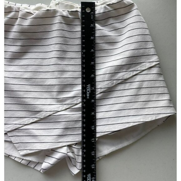 Lulus Black Cream Striped White Short Skirt Skort - Picture 11 of 11